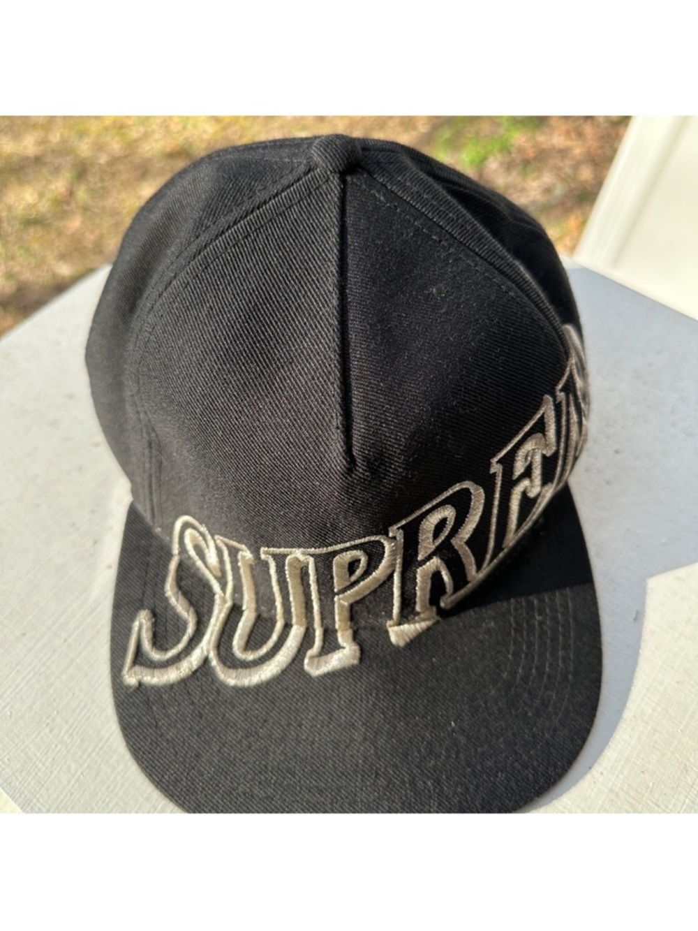 Supreme Black Cap with Contrasting White Embroidered Script